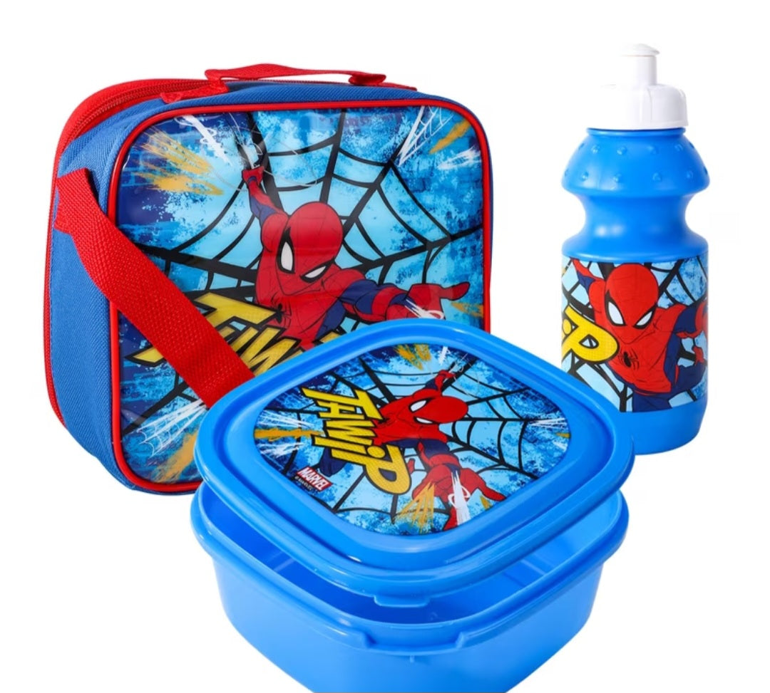 3 Piece Spiderman Lunch Box Set