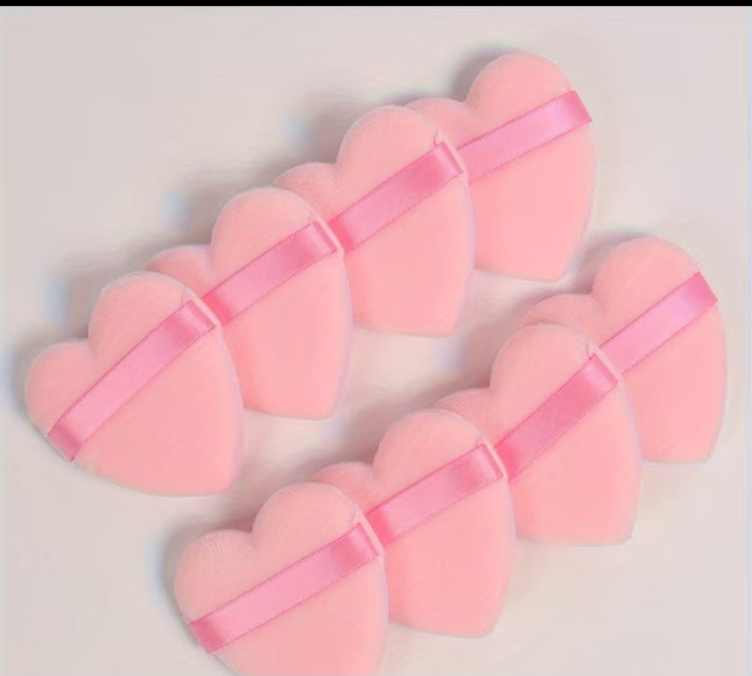 Heart Shape Make Up Puffs - Set of 8