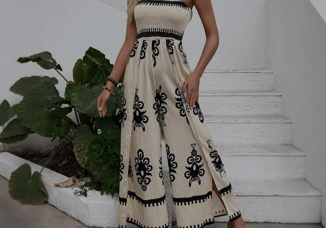 Black and Apricot Jumpsuit