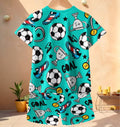 Football Print Kids Top and Shorts Set
