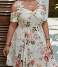Plus Size Lace Shoulder Dress