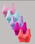 Mixed Colour 5 Piece Sports Bras Set