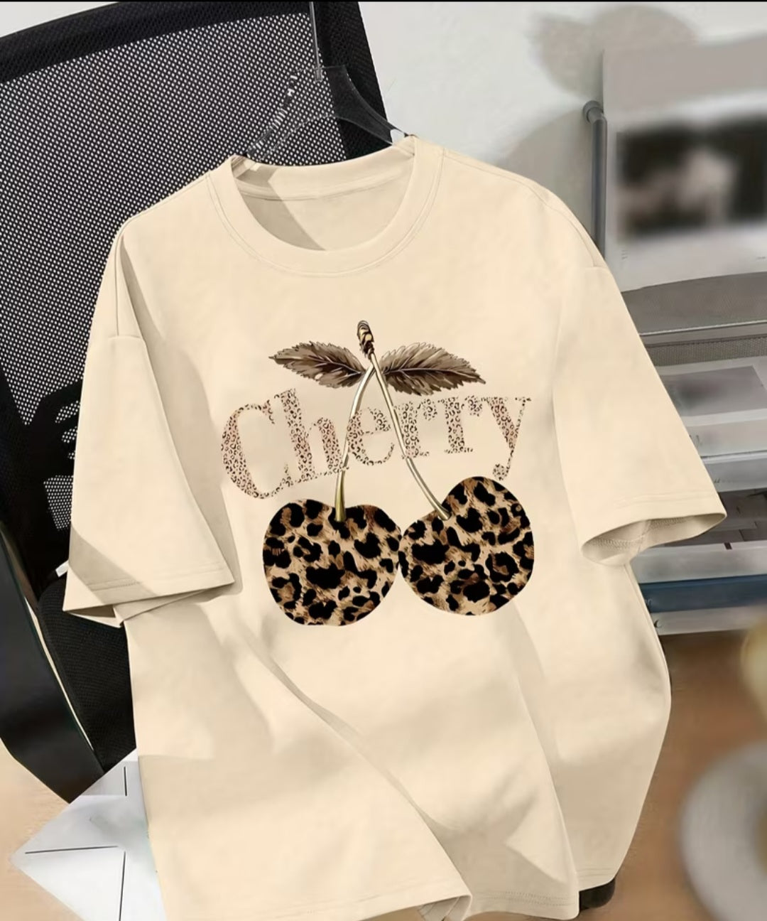 Leopard Print Cherry T-Shirt